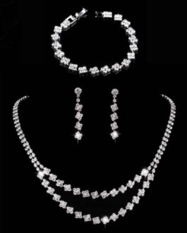 Geometric Necklace Earrings Bracelet Jewelry Sets