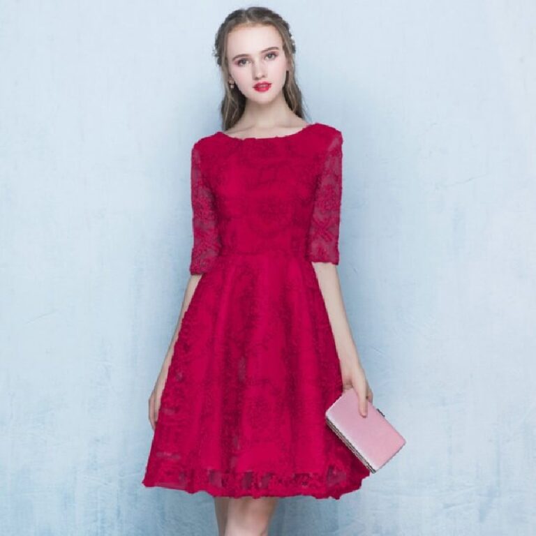 Half Sleeve A Line Evening Prom Party Dress Power Day Sale