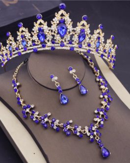 Party Crown Necklaces Earring Bridal Jewelry Sets