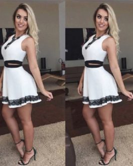 Sexy Casual Sleeveless Party Evening Lace Mini Dress