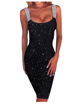 Sexy Sleeveless Glitter Backless Party Dress