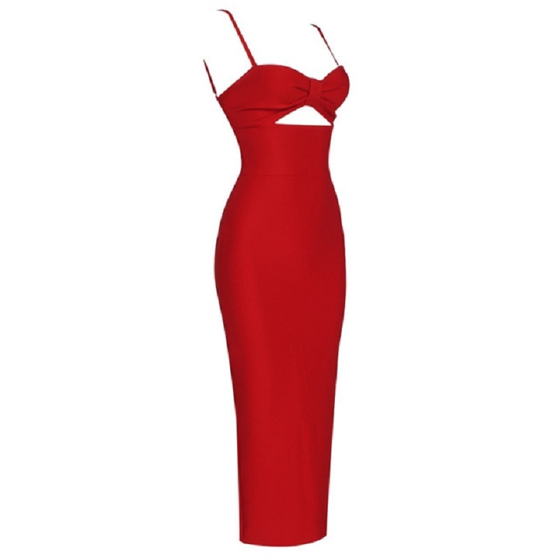 Sexy Spaghetti Strap Hollow Club Bodycon Bandage Dress Power Day Sale