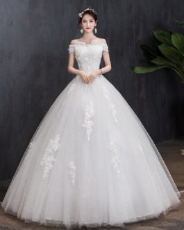Strapless Appliques Pearls Fashion Bride Wedding Dress