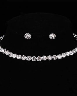 TREAZY Circle Crystal Bridal Jewelry Sets