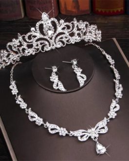 Tiara Crowns Necklaces Earrings Bride Jewelry Sets