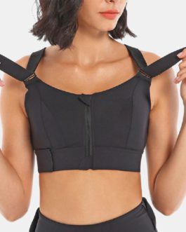 Adjustable Front Zipper Breathable Sports Yoga Bra