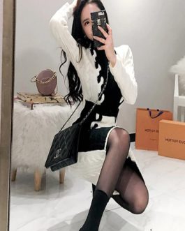 Knitted Long Sleeve Turtleneck Casual Sweater Dresses