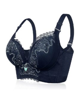 Lace Embroidery Adjustable Lightly Lined Gather Wireless Bra