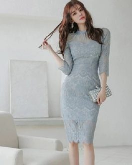 Sexy Hollow Out Bodycon Elegant Lace Pencil Dress