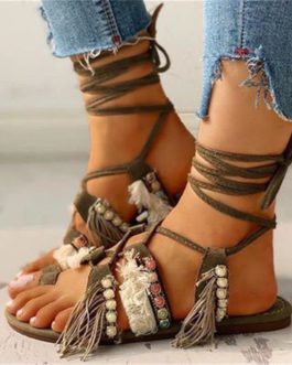 Bohemian Style Tassel Bandage Sandals