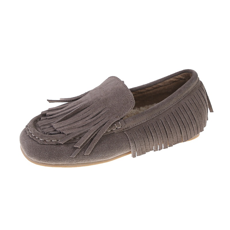 Casual Vintage Solid Color Tassel Design Upper Flat Slip On Loafers - Image 3