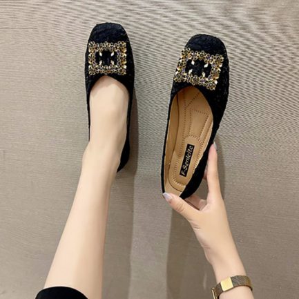 Fashion Rhinestone Decoration Loafers - Power Day Sale