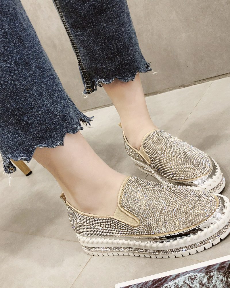 Fashion Rhinestones Thick Casual Shoes