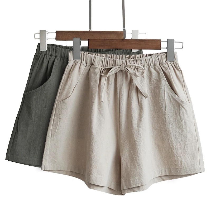 Cotton Linen Loose Sport Shorts