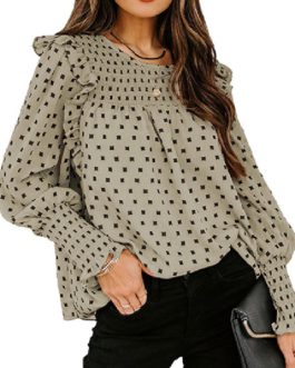 Dotted Long Sleeves Blouse