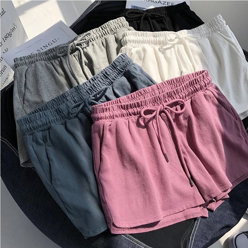 High Waist Elastic Waist Wide-leg Shorts