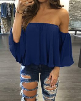 Off Shoulder Drape Casual Pullover Blouse