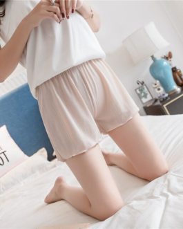 Sexy Elastic Solid Ruffles Soft Anti-wear Shorts