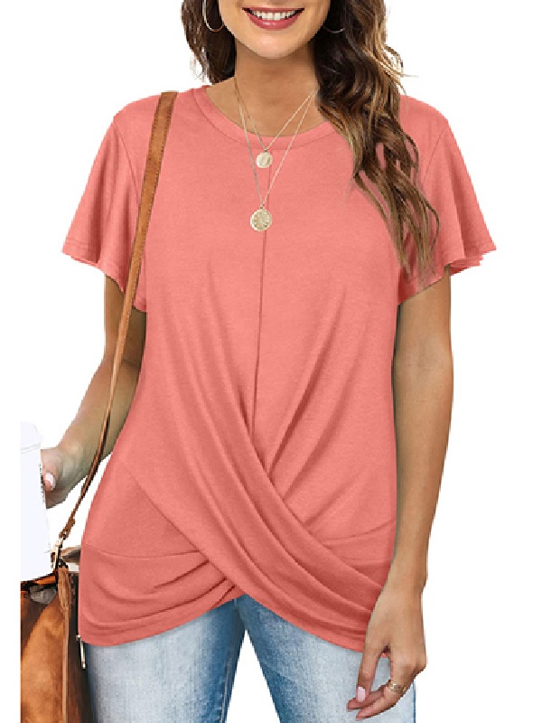 Split Drape Short Sleeve Tee Shirt