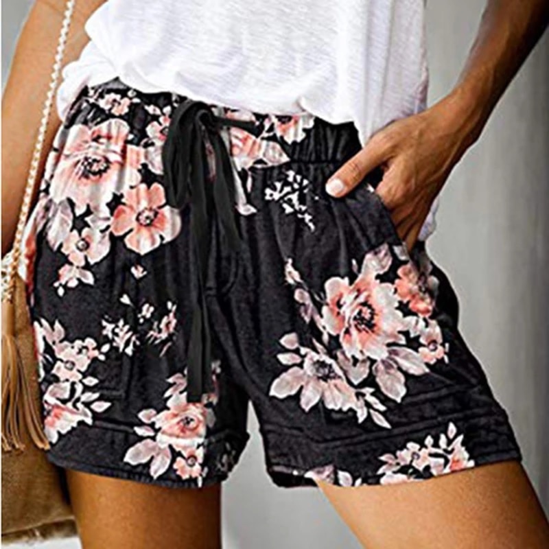 Tie Dye Print Beach Mid Waist Straight Tube Shorts