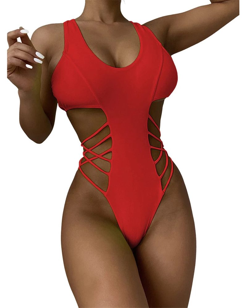 Solid Color Swimsuit Push Up Swimwear