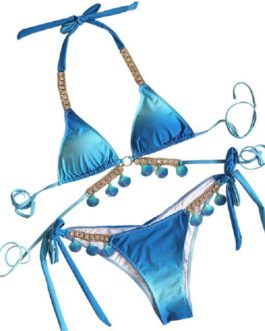 Gradient Luxury Crystal Diamond Bikini Set Swimwear