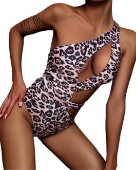Sexy Hollow out Leopard Suit Beachwear