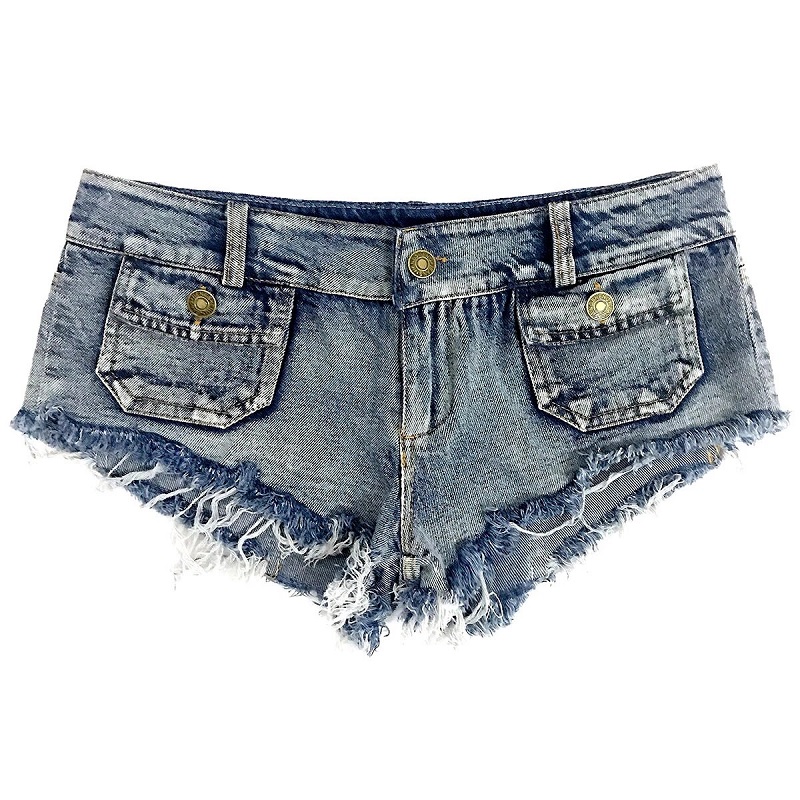 Sexy Jeans With Pockets Low Waist Hole Short - Power Day Sale