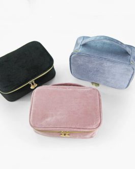Solid Color Large Women Cosmetic Bag