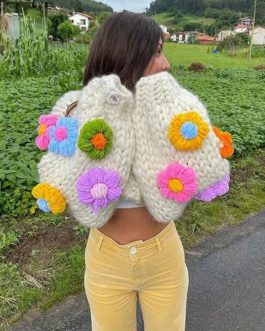 hand made knitted cardigan sweater