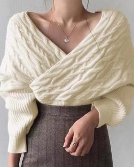 sexy knitted pullover elegant soft warm sweater