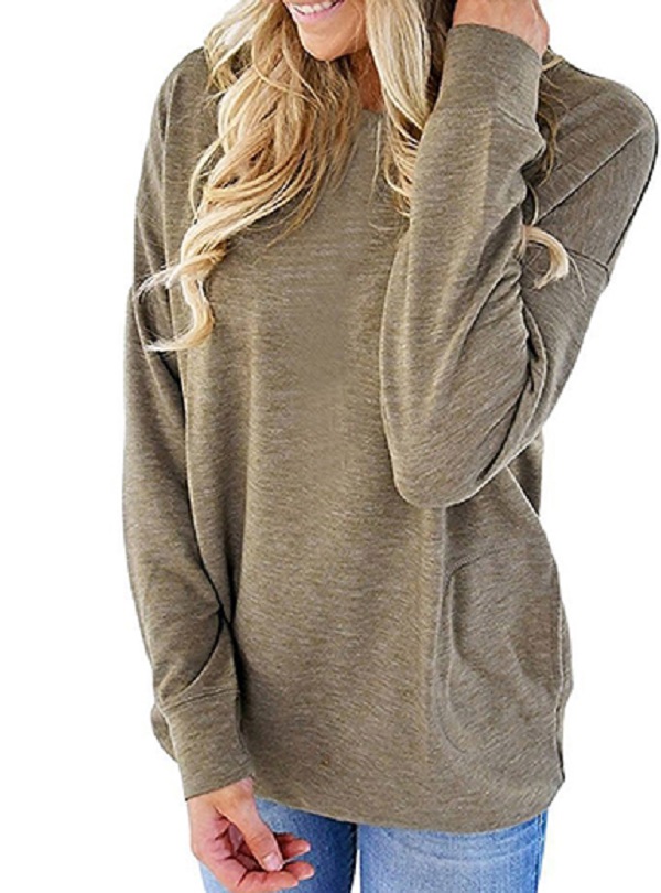 Casual Pullover Blouse Front Pockets