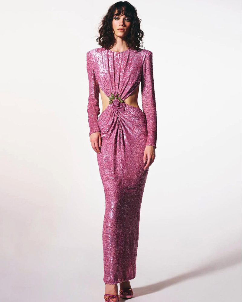 Sexy Backless Waist Hollow Out Design Long Dress