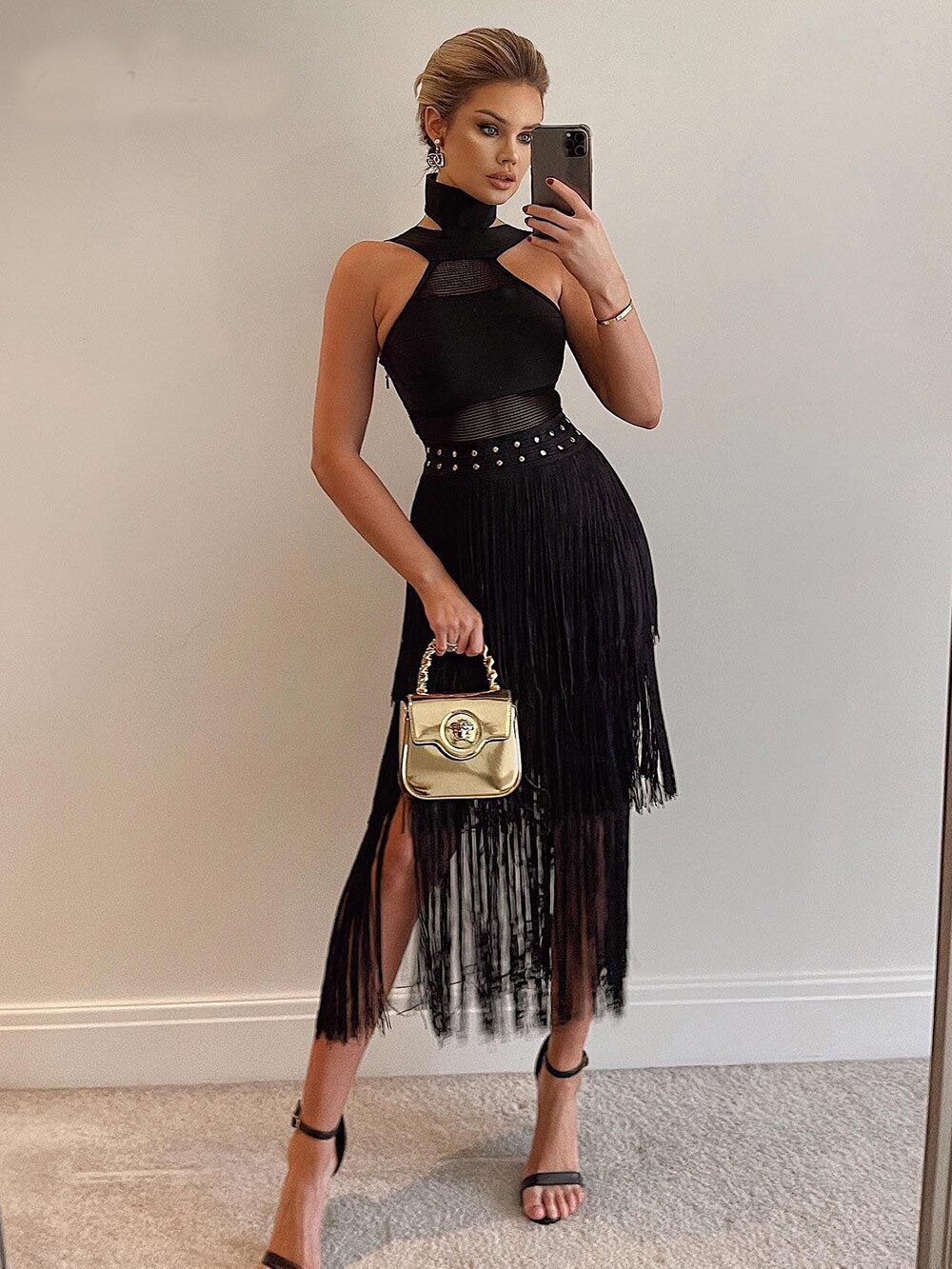 Red Tassel Dresses Women Sexy V Neck Fringe Cocktail Event Party Outfits  Sleeveless Summer Fashion Gowns for Ladies 2023