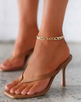 Women’s High Heeled Sandals – Open Almond Toes / Exposed Heels