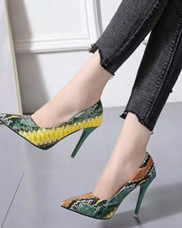 WMNS Multi-Colored Reptile Print Stiletto Heels