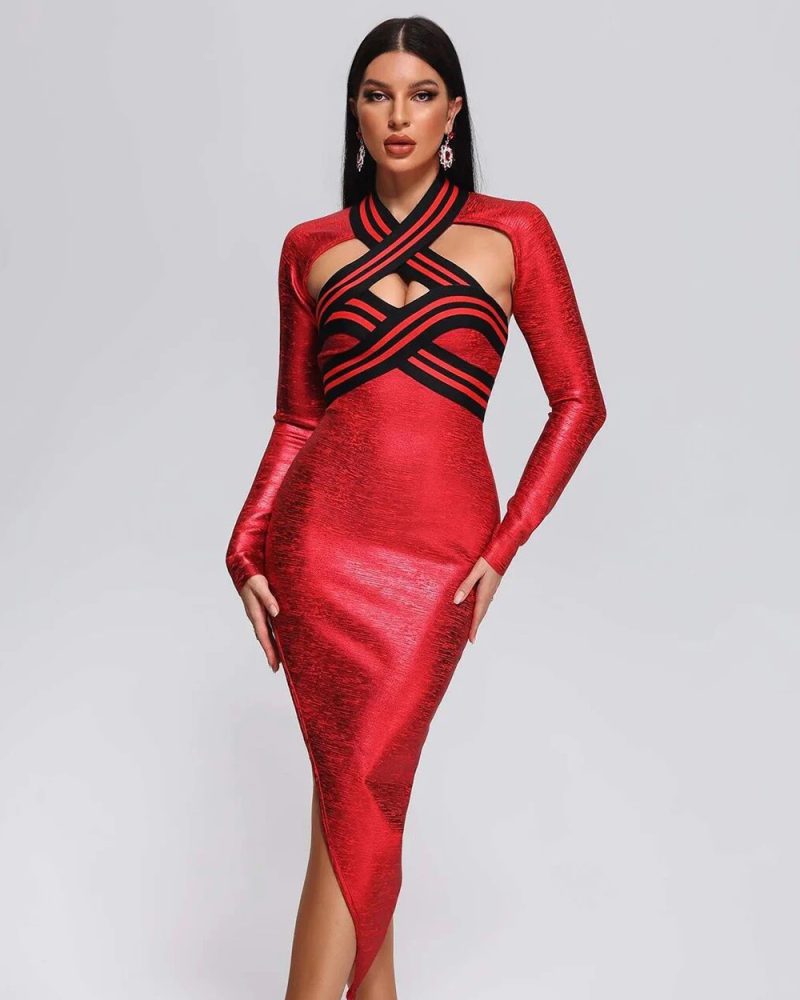 Long Sleeve Gilding Bodycon Dress