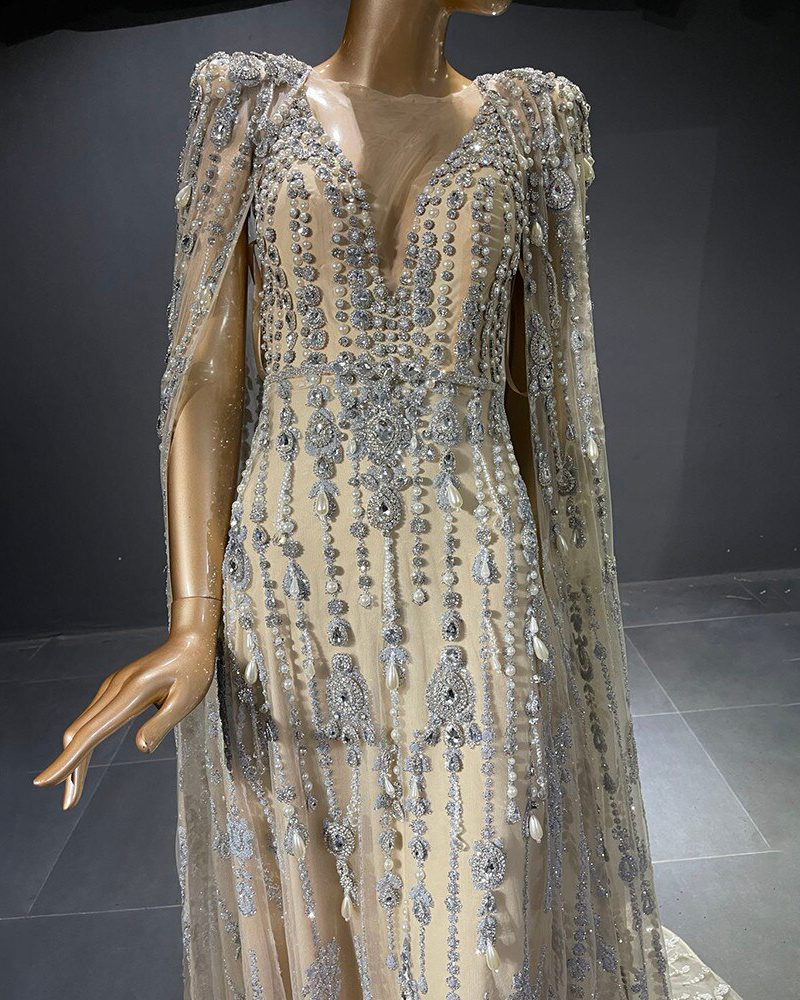 Caramel A-Line Luxury Evening Dresses