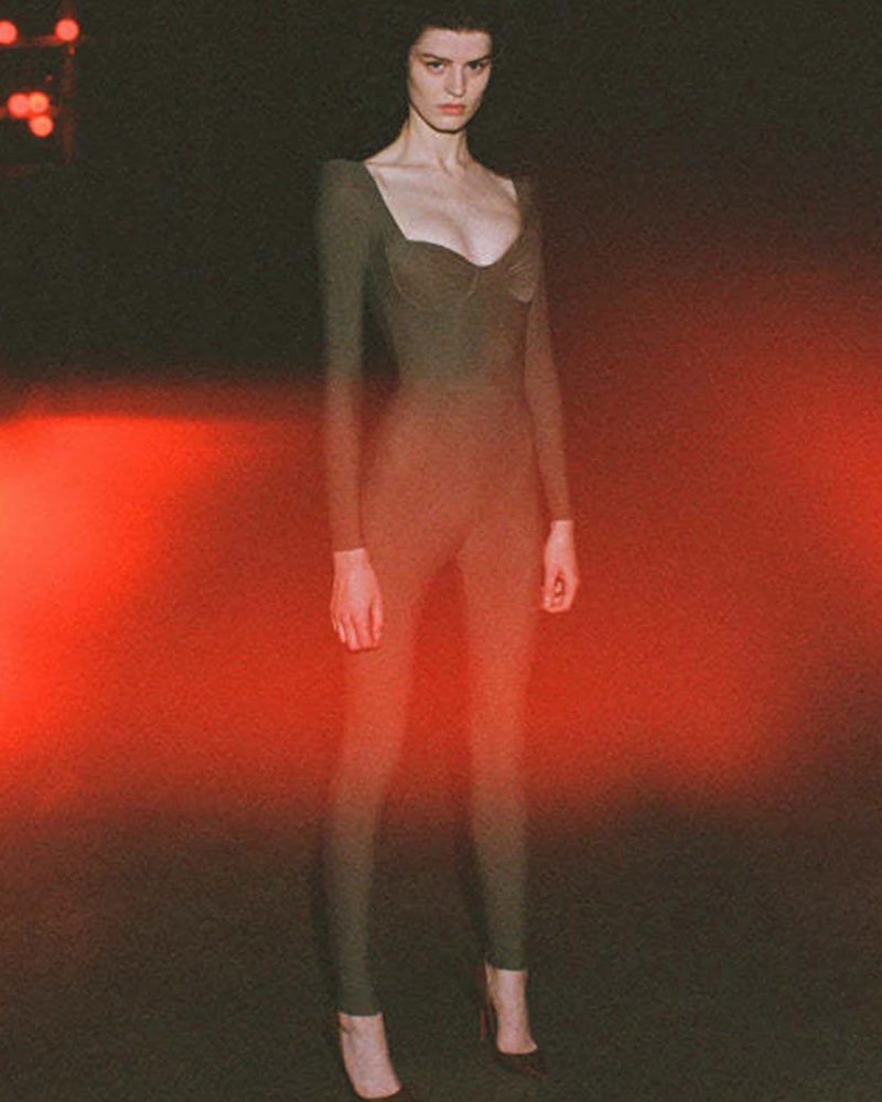 Sexy V-Neck Long Sleeve Bodycon Jumpsuit