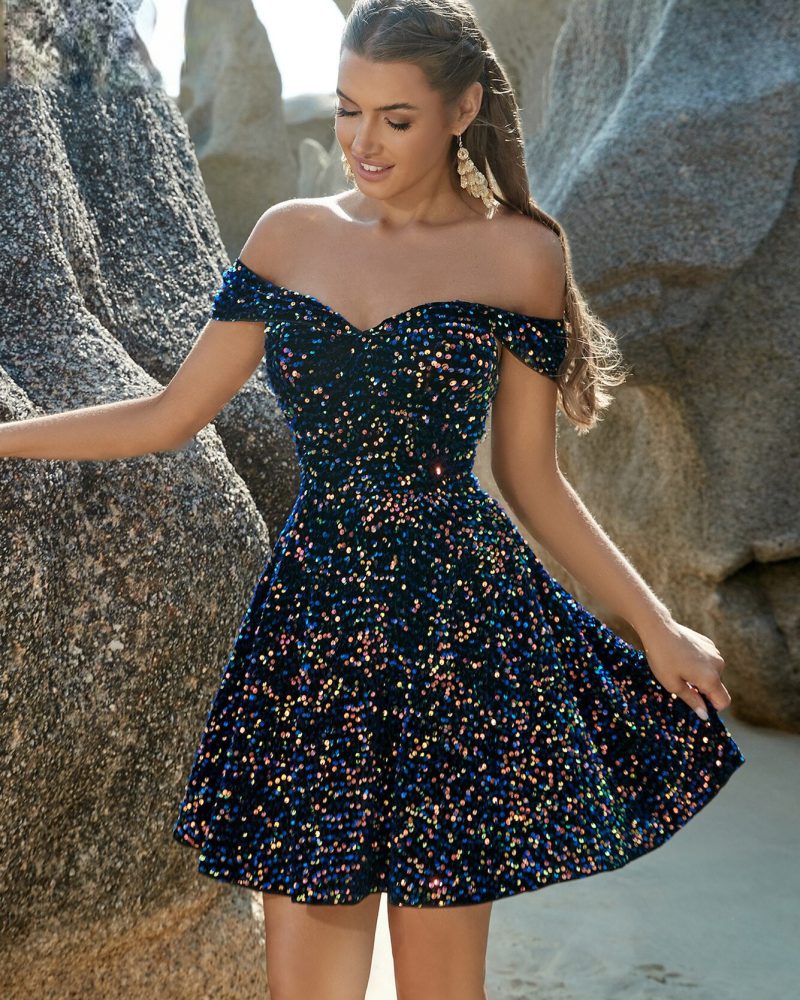 Elegant Celebrity Evening Party Dress Sexy Off Shoulder Sequins Mini Bodycon Club