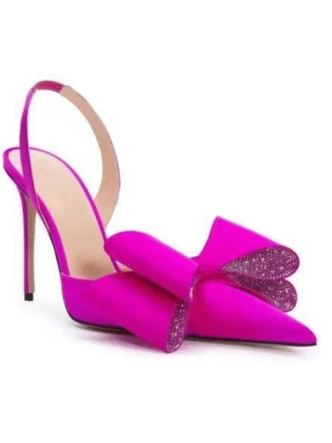 Fashion Rhinestone Bow Thin High Heel Sandals