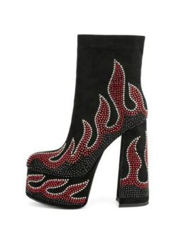 New Fashion Hot Drilling Thick High Heel Boots