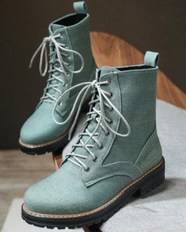 Denim Low Square Heel Women’s Boots