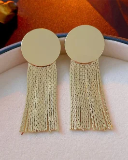 Metal Sequins Jewelry Party Wedding Gift Waterfall Star Zircon Tassel Earrings