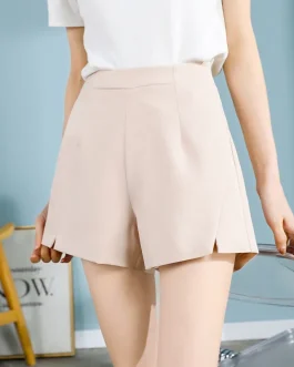 Office Ladies Fashion High Waist Splicing Casual Cute Booty Shorts