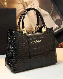 Leather Handbag Crocodile Pattern Crossbody Portable Tote Bag