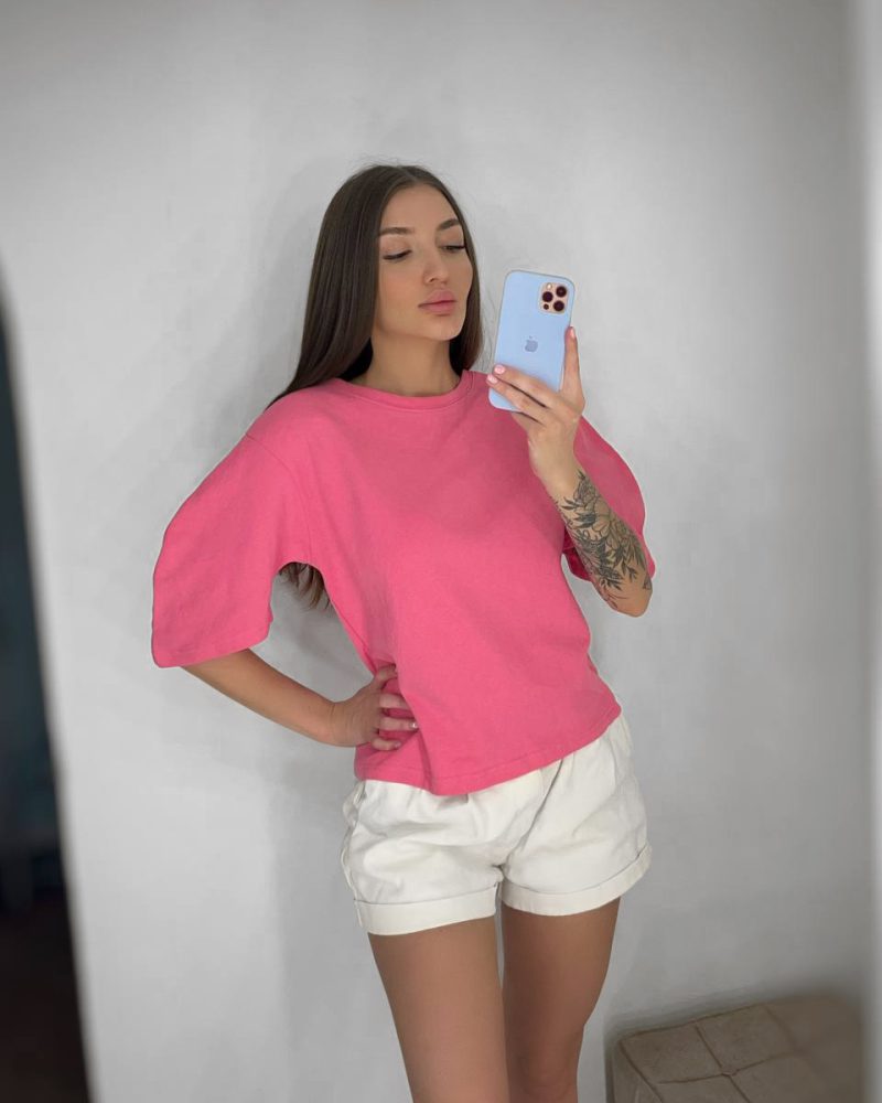 Elasticity Loose Maxi Short Sleeve Clothes Oversize T-shirt