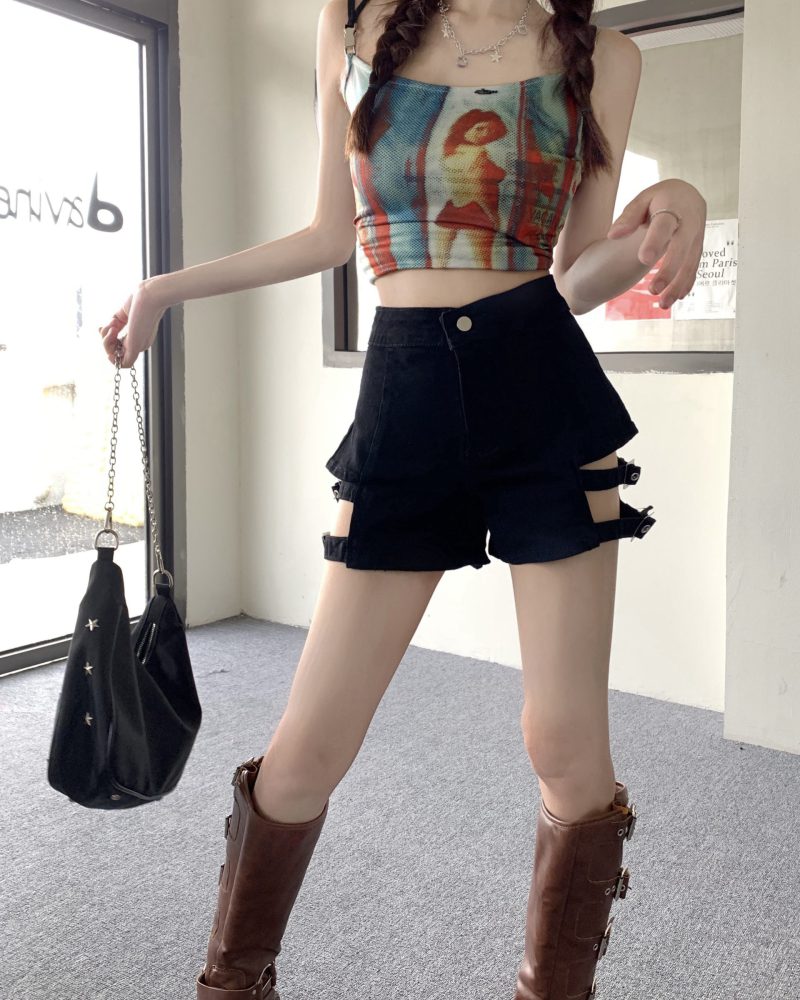 Spice Girls Fashion Casual Cool High Waists Denim Booty Bandage Short