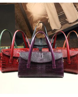 Leather Crocodile Pattern New Wild Middle-aged Ladies Tote Bag