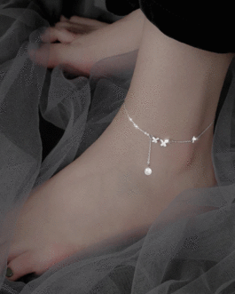 925 Sterling Silver Butterfly Anklet for Women